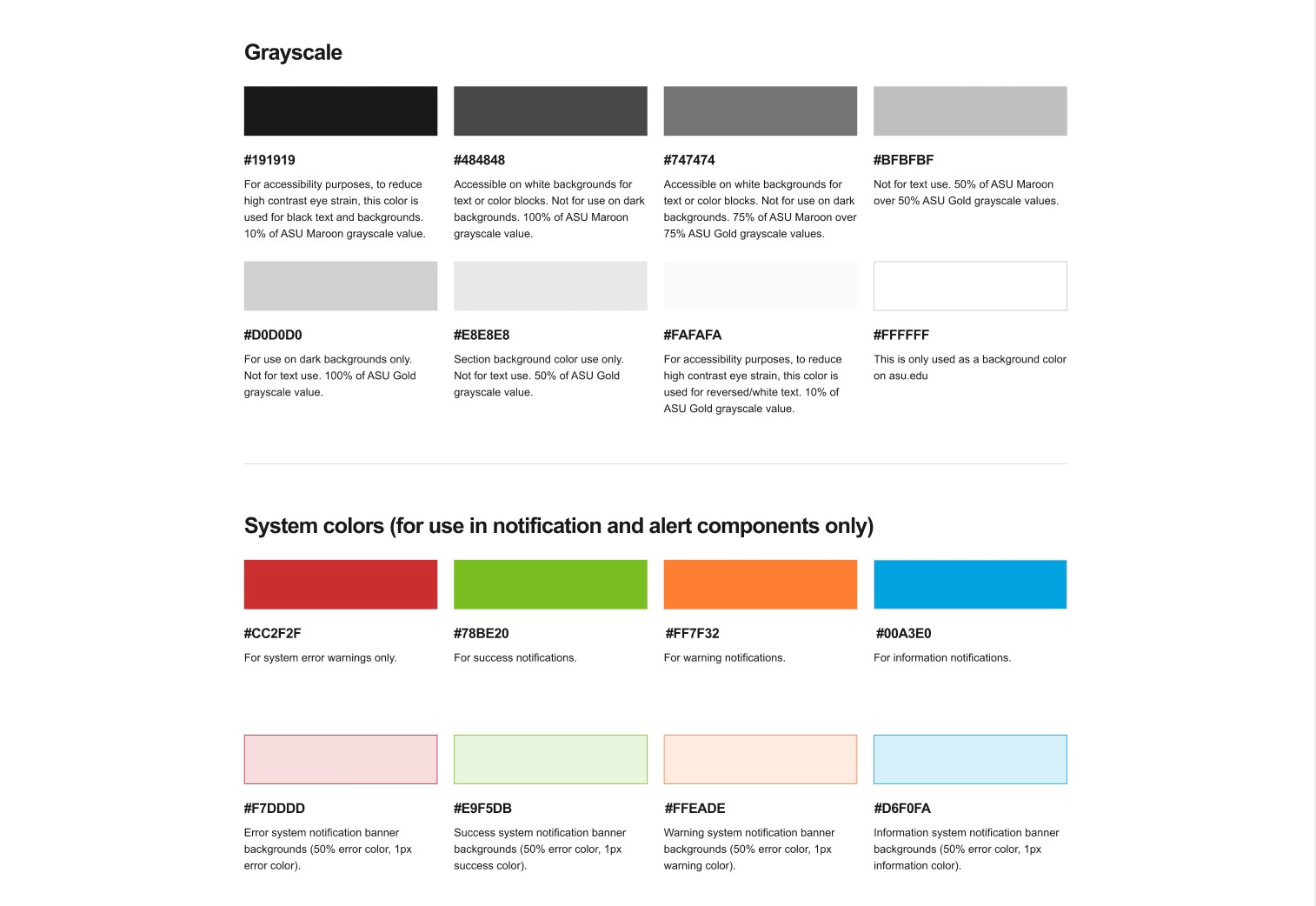 UI Kit color palette