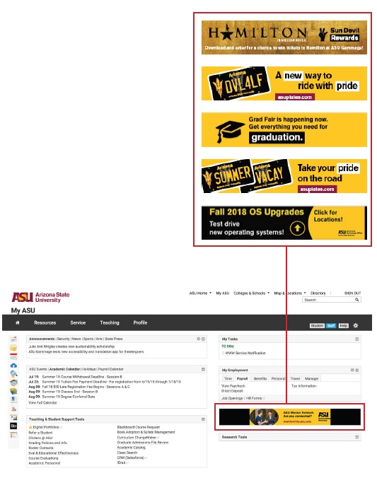 my.ASU.edu advertising examples