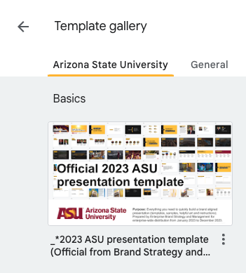 Template gallery