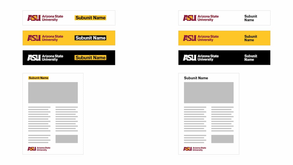 Unit logos headers and footers.