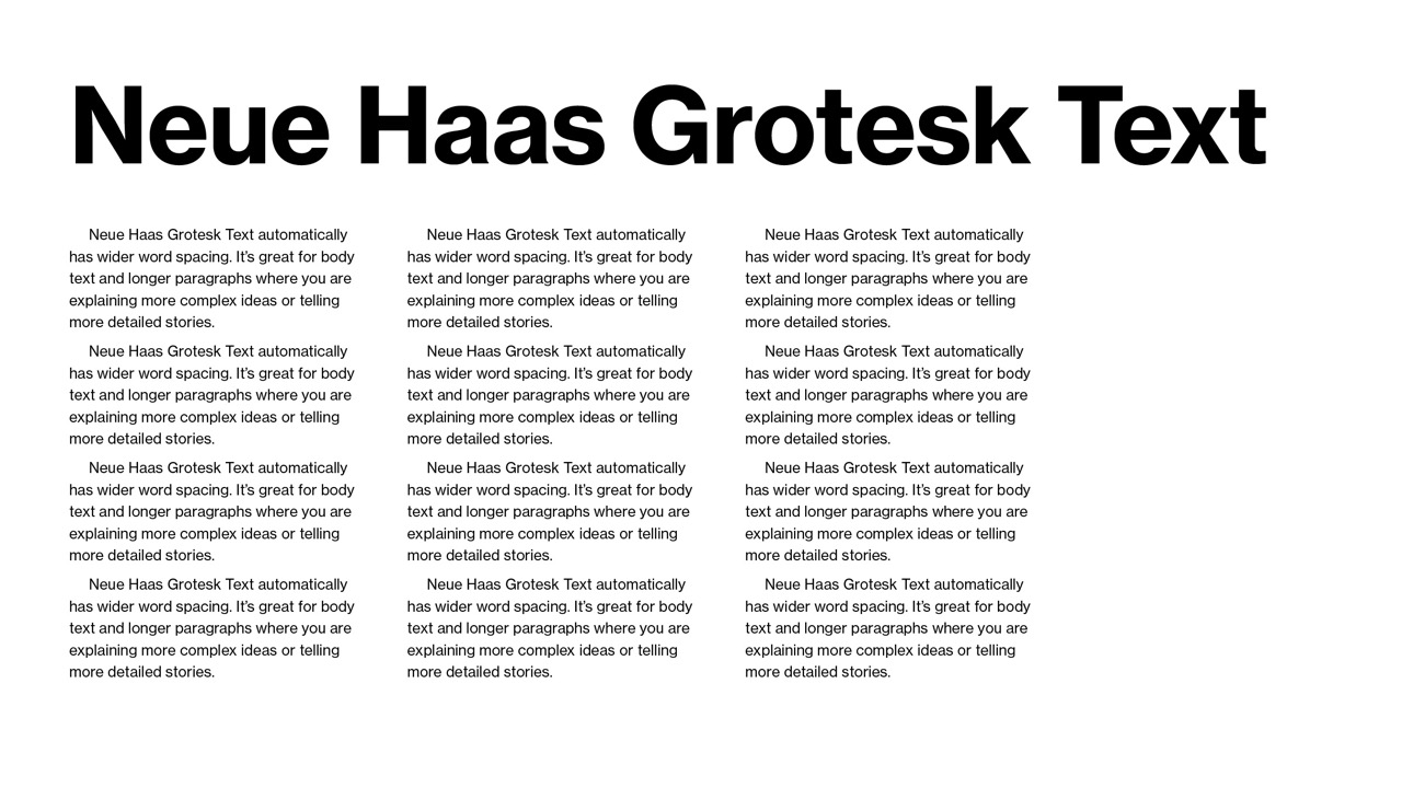 Neue Haas grotesk examples