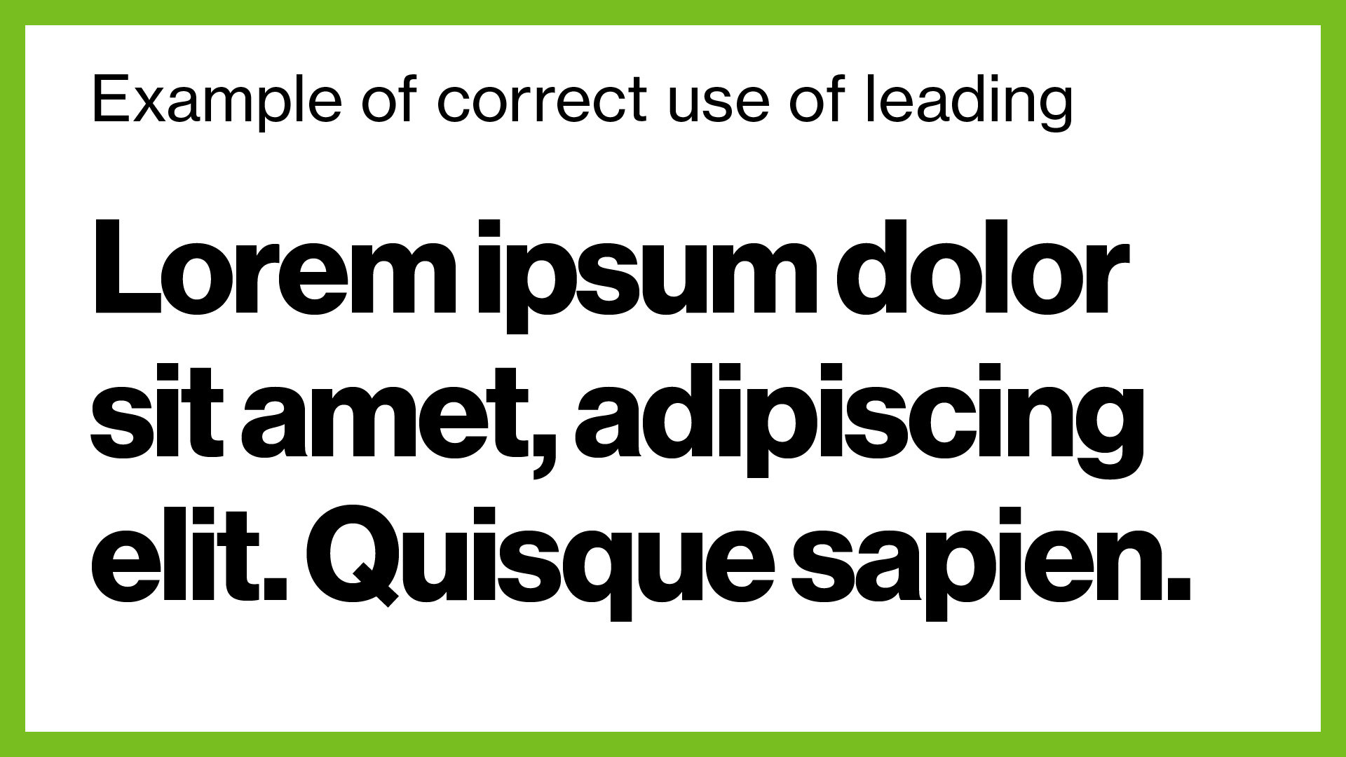 Leading font example