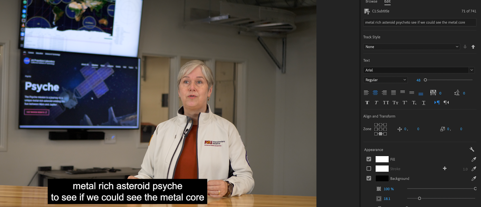 Adobe Premiere Pro Captions example